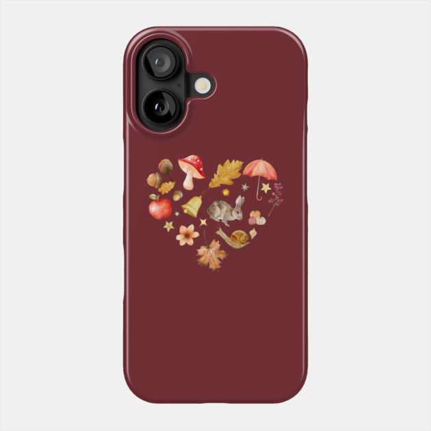 Forest Mosaic - Whimsy Heart with Cute Bunny Phone Case by TuncGK