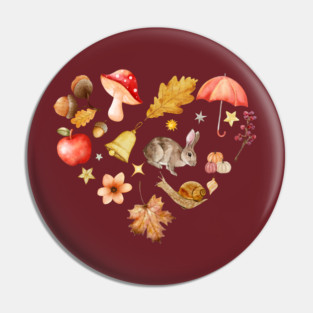 Forest Mosaic - Whimsy Heart with Cute Bunny Pin