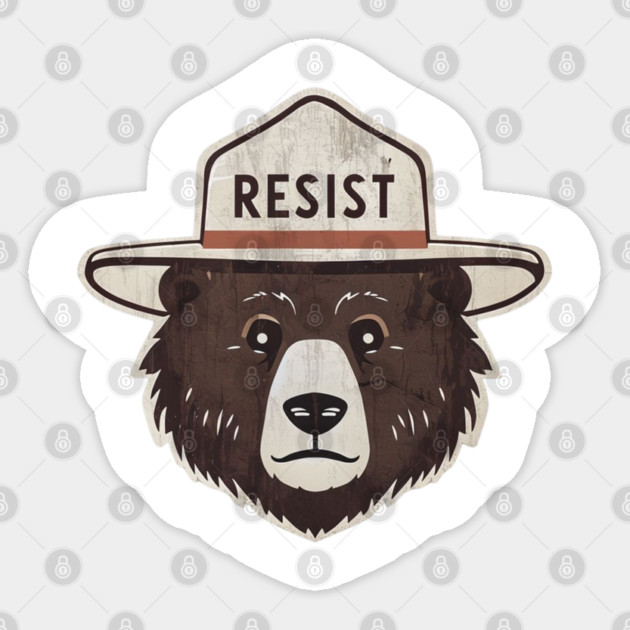 ALT US National Park Resist Service Bear Sticker by Creatifly Graphic Tees
