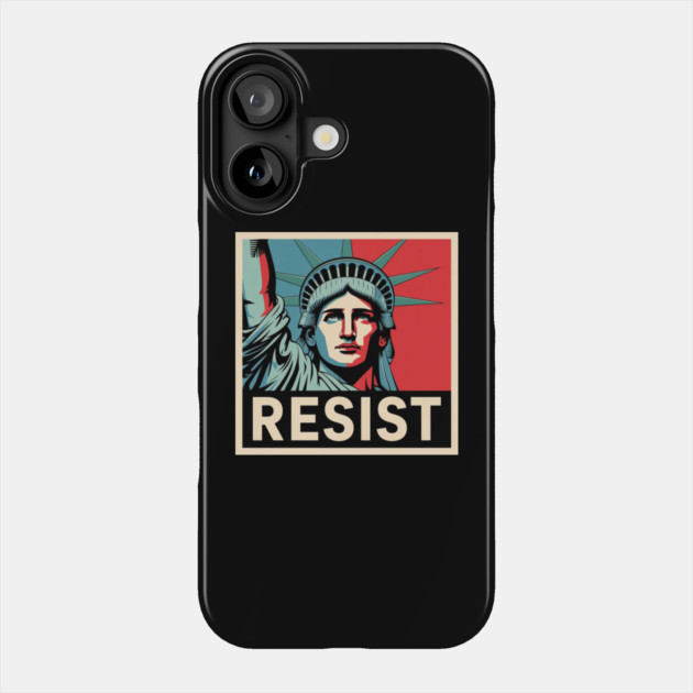 Retro Vintage Resist Statue of Liberty Phone Case by Creatifly Graphic Tees