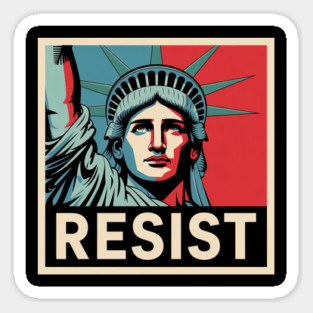 Retro Vintage Resist Statue of Liberty Sticker