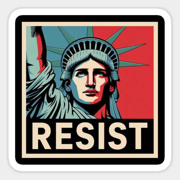 Retro Vintage Resist Statue of Liberty Magnet by Creatifly Graphic Tees