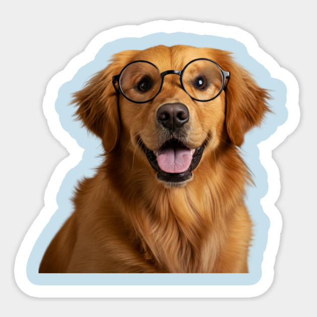Labrador Retriever With Black-Frame Glasses Sticker by Oscar's Store 1