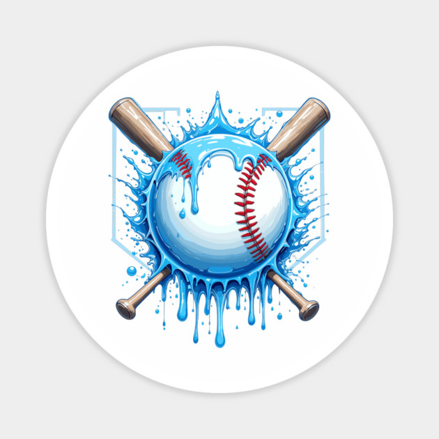 Ice-Cream-Basebal-Drip Magnet by JessArty