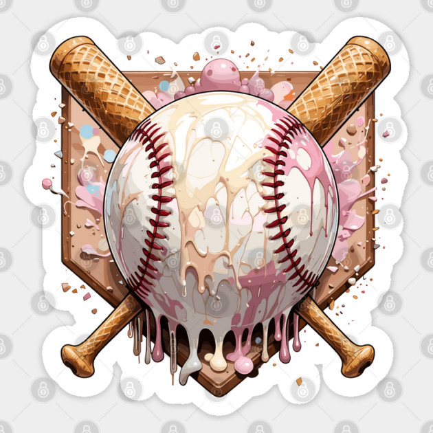 Ice-Cream-Baseball-Drip Sticker by JessArty