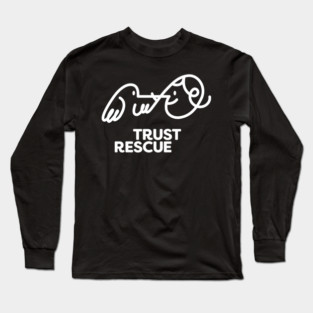 Trust Rescue logo white Long Sleeve T-Shirt