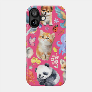 Cute Wildlife Animals | Watercolor Mosaic Phone Case