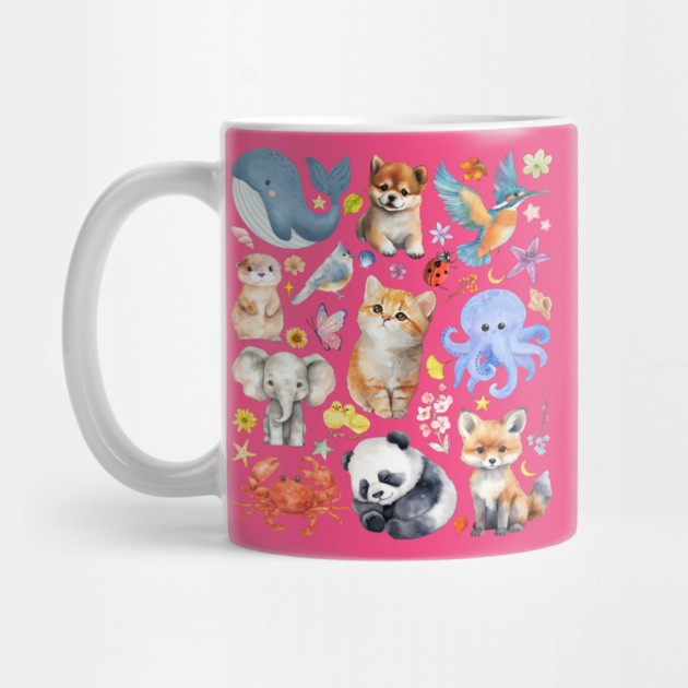 Cute Wildlife Animals | Watercolor Mosaic by TuncGK