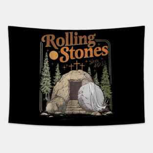 The Stone Was Rolled Away He Is Alive Retro Christian Tapestry