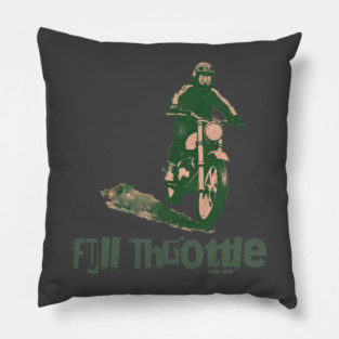 Full Throttle Retro Motorcycle Pillow
