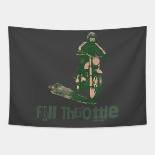 Full Throttle Retro Motorcycle Tapestry