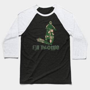 Full Throttle Retro Motorcycle Baseball T-Shirt