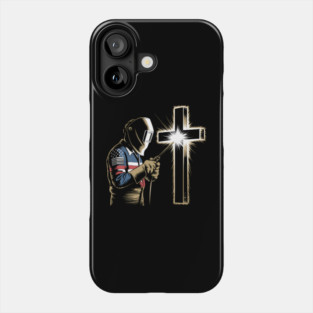Welder American Flag Mig Tig Welding Faith Cross Christian Phone Case
