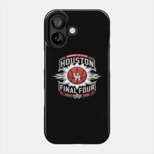 Houston Cougars Final Four 2025 Men's Basketball Burst Black Phone Case