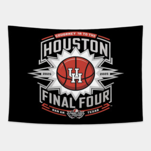 Houston Cougars Final Four 2025 Men's Basketball Burst Black Tapestry