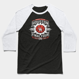 Houston Cougars Final Four 2025 Men's Basketball Burst Black Baseball T-Shirt