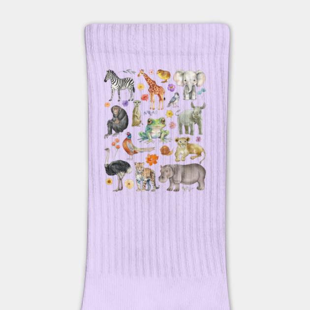 African Safari Animals - Watercolor Mosaic by TuncGK