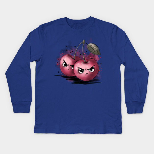Grumpy Cherries Kids Long Sleeve T-Shirt by H. R. Sinclair