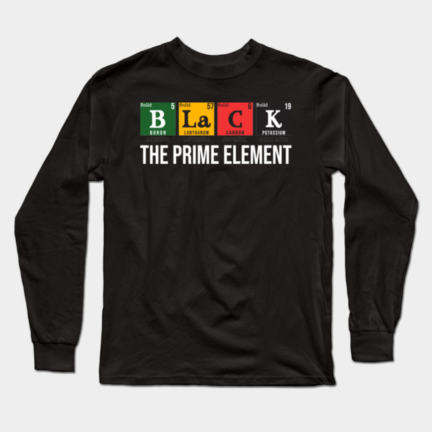 Black - The Prime Element Long Sleeve T-Shirt by UrbanLifeApparel