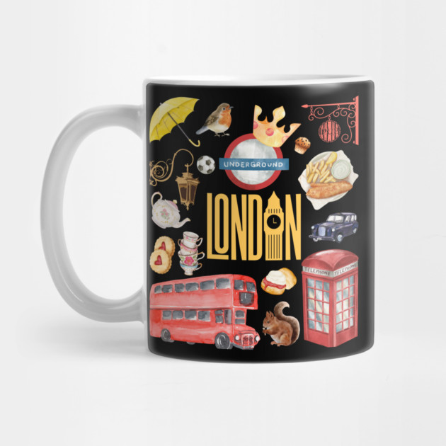 London England Classic Travel Icons Collage by TuncGK