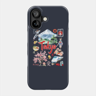 Tokyo Japan Neon and Traditional Aesthetic Collage Phone Case