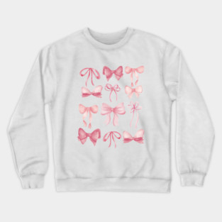 Cute Preppy Pink Bows Crewneck Sweatshirt