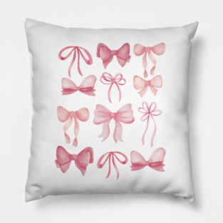 Cute Preppy Pink Bows Pillow