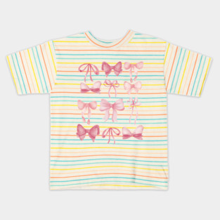 Cute Preppy Pink Bows Kids T-Shirt