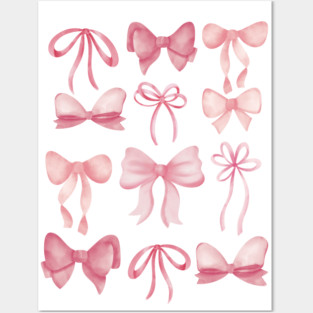 Cute Preppy Pink Bows Posters and Art