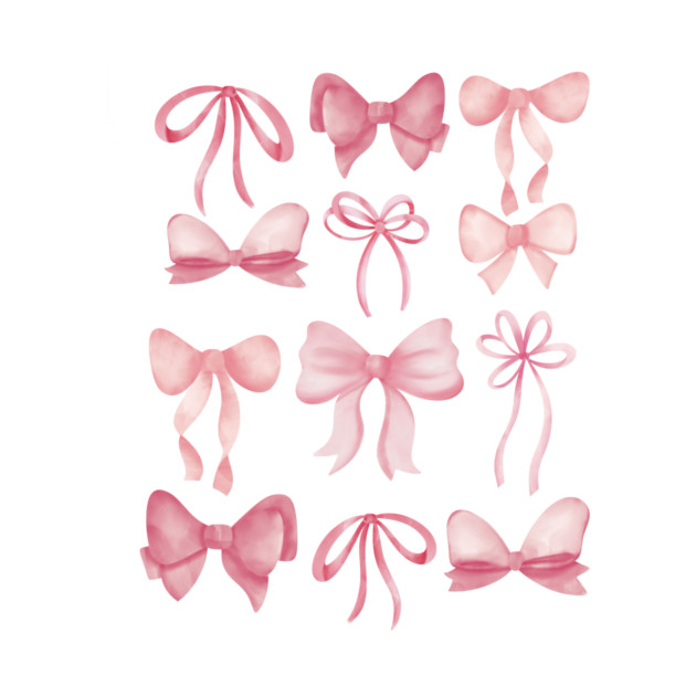 Cute Preppy Pink Bows by Taylor Thompson Art