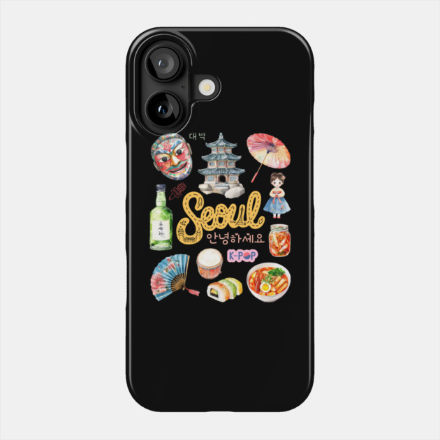 Seoul South Korea Cultural Travel Collage Phone Case by TuncGK