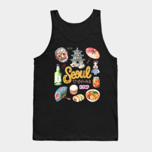 Seoul South Korea Cultural Travel Collage Tank Top