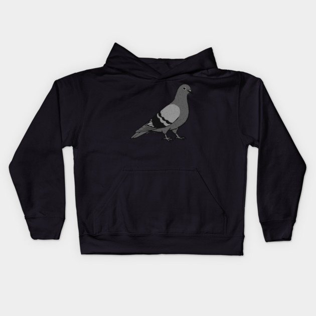 City Pigeon – Minimalist Urban Bird Kids Hoodie by DonWillisJrArt