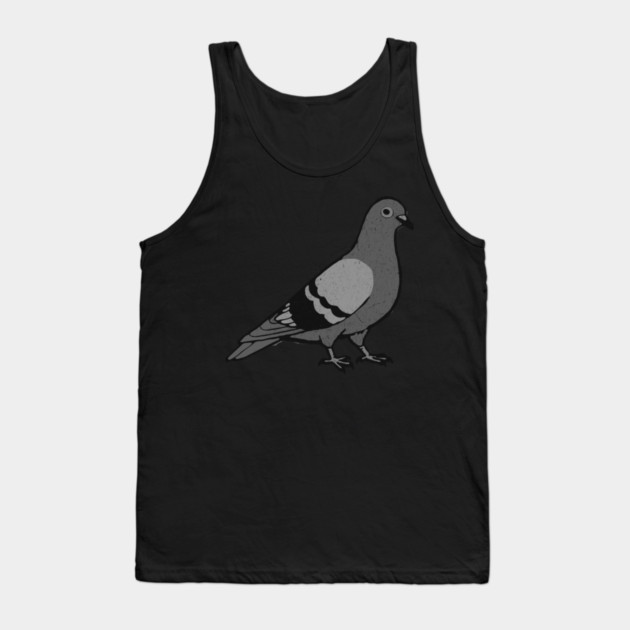 City Pigeon – Minimalist Urban Bird Tank Top by DonWillisJrArt