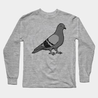 City Pigeon – Minimalist Urban Bird Long Sleeve T-Shirt