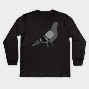 City Pigeon – Minimalist Urban Bird Kids Long Sleeve T-Shirt