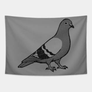 City Pigeon – Minimalist Urban Bird Tapestry