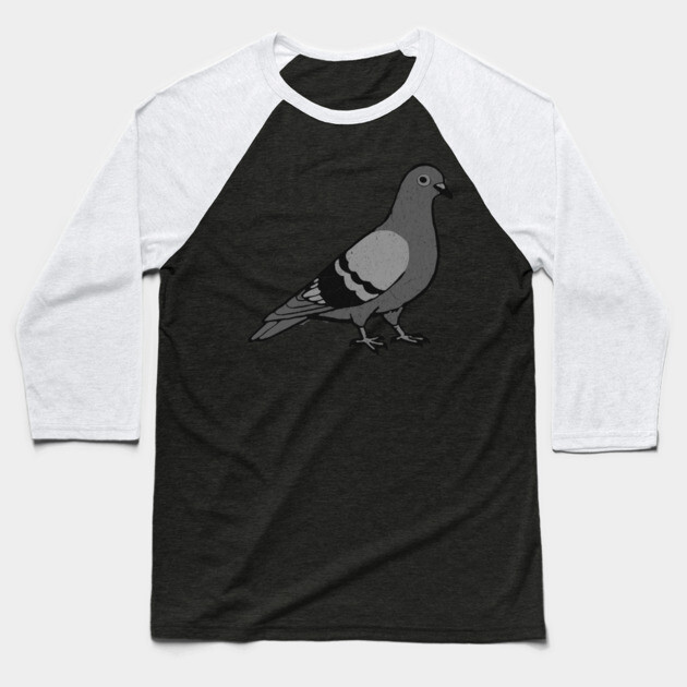 City Pigeon – Minimalist Urban Bird Baseball T-Shirt by DonWillisJrArt