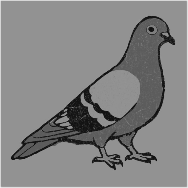 City Pigeon – Minimalist Urban Bird Wall Art by DonWillisJrArt