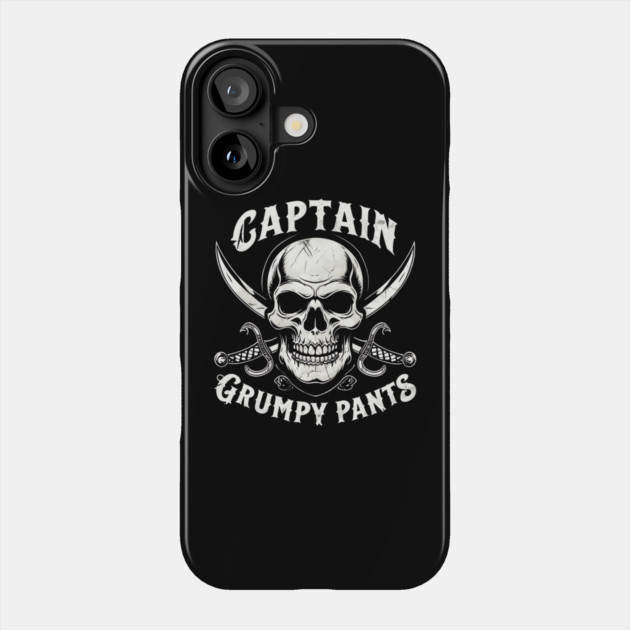 Captain Grumpy Pants Phone Case by Creatifly Graphic Tees