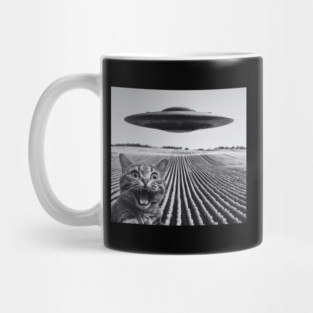 Cat Taking A Selfie With The UFO Mug