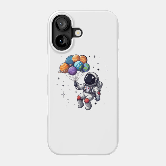 Astronaut Holding Planets Phone Case by Creatifly Graphic Tees