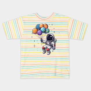 Astronaut Holding Planets Kids T-Shirt