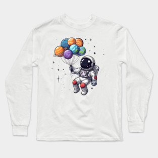 Astronaut Holding Planets Long Sleeve T-Shirt