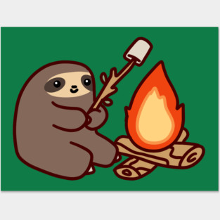 Campfire Sloth Posters and Art
