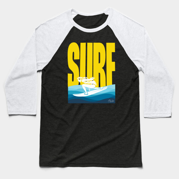 Surf Baseball T-Shirt by Timeless Chaos
