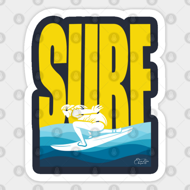 Surf Sticker by Timeless Chaos
