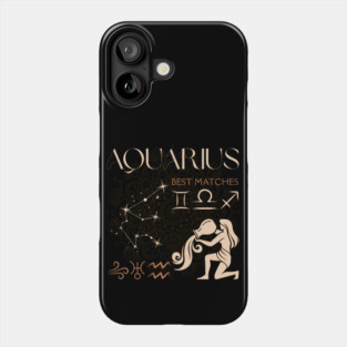 Aquarius Zodiac Compatibility Astrology Design Phone Case
