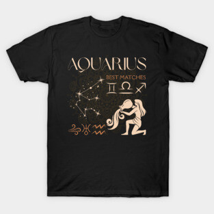 Aquarius Zodiac Compatibility Astrology Design T-Shirt