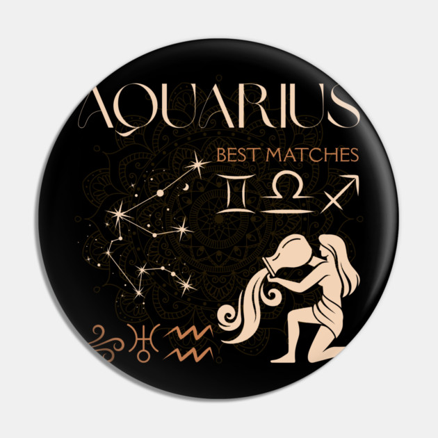 Aquarius Zodiac Compatibility Astrology Design Pin by TuncGK